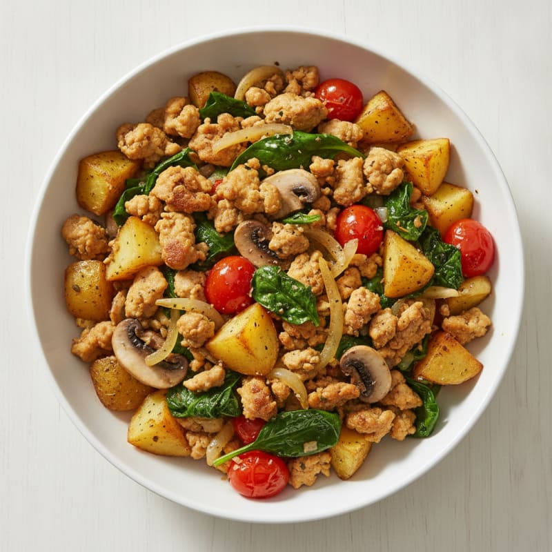Ground Chicken and Roasted Vegetable Medley