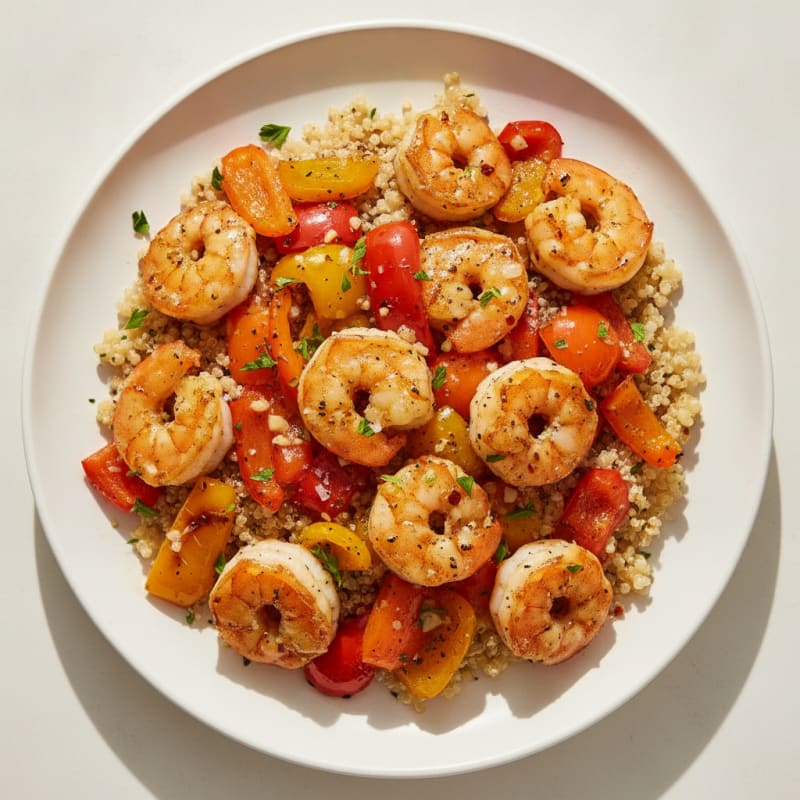 Garlic Shrimp with Roasted Sweet Peppers
