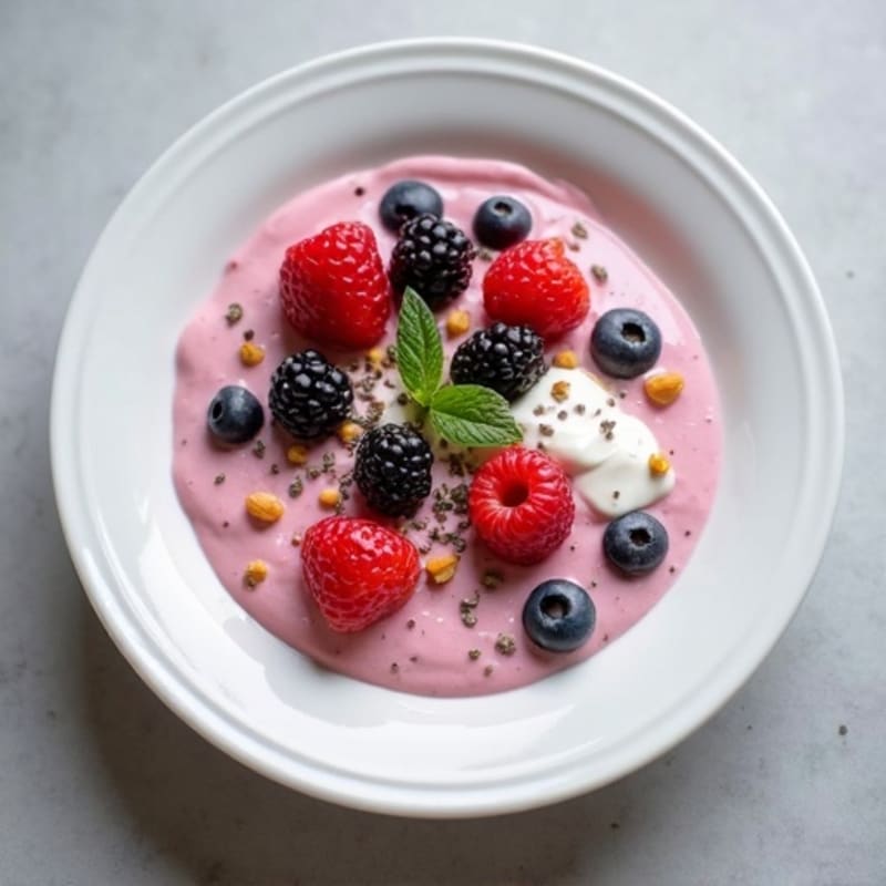 Silky Greek Yogurt Protein Pudding with Berries