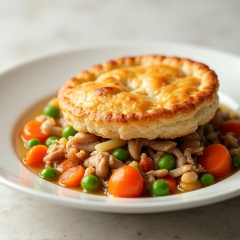 Lean Turkey and Vegetable Pot Pie with Golden Biscuit Topping
