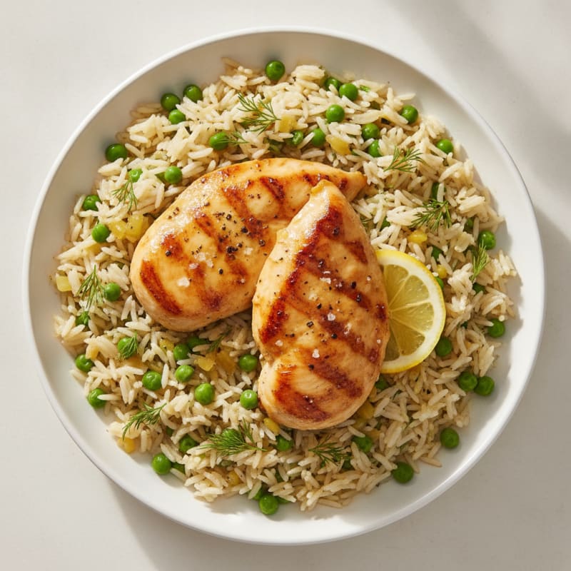 Savory Herbed Basmati Rice with Pan-Seared Chicken