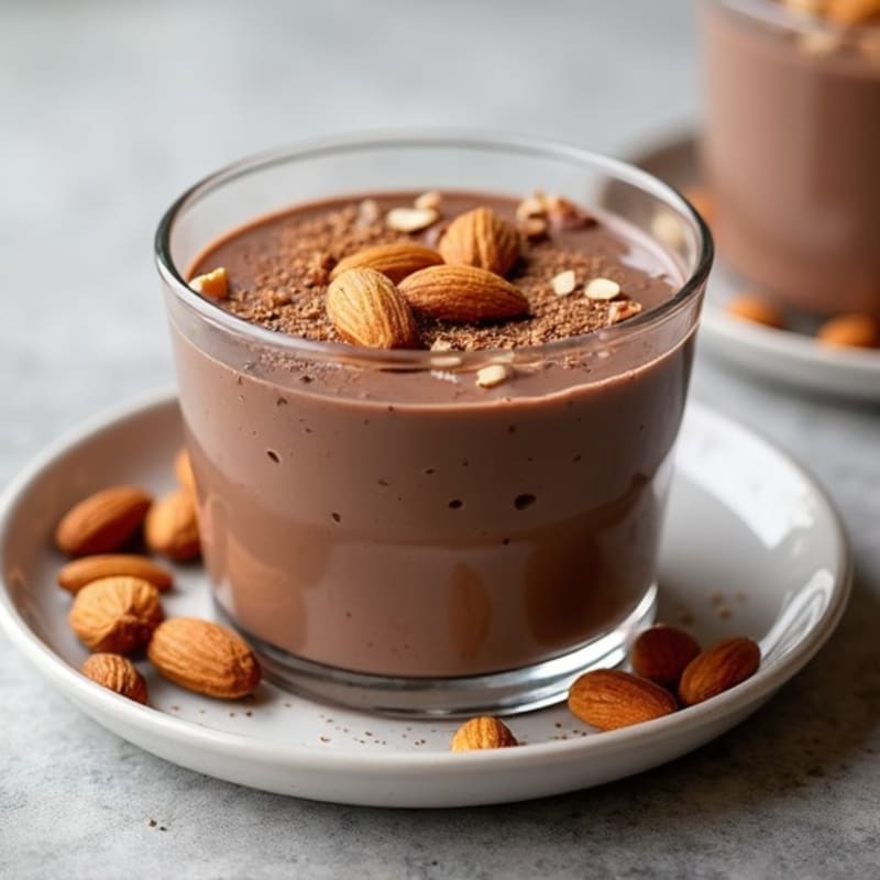 Silky Chocolate Protein Pudding with Toasted Almonds