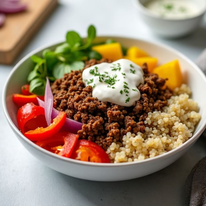 Seasoned Ground Beef Bowl with Special Sauce