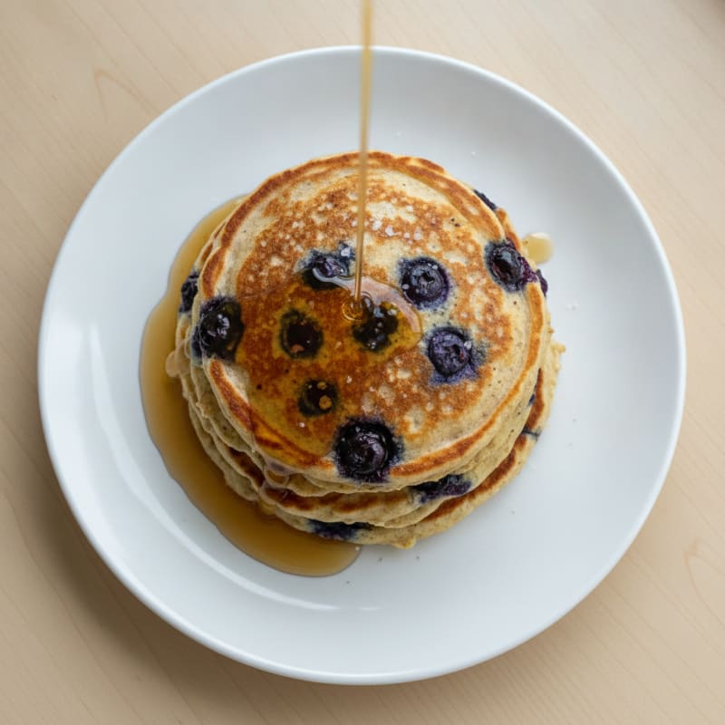 High-Protein Blueberry Oat Pancakes
