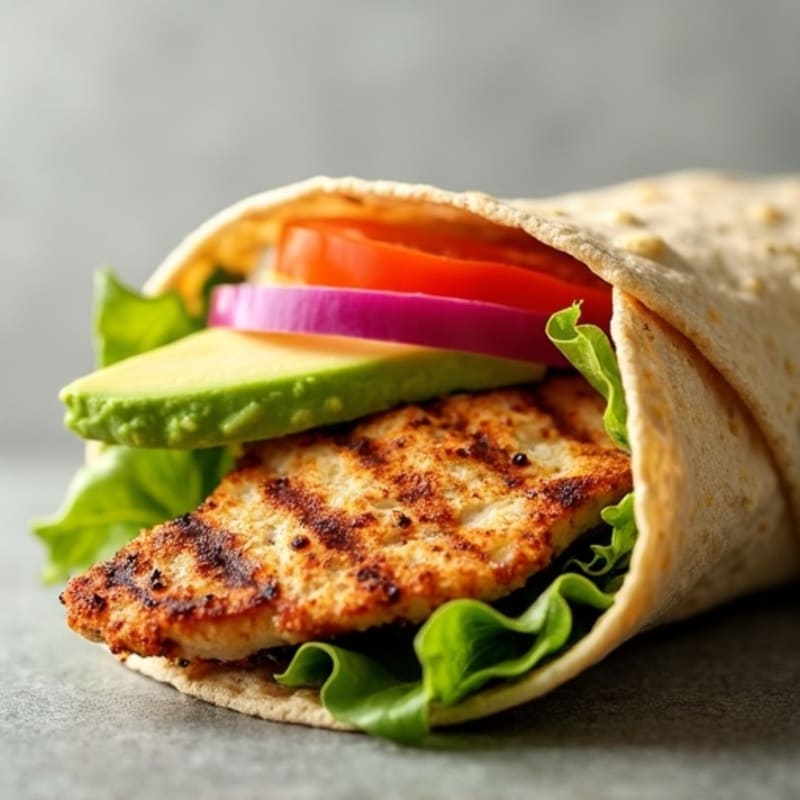 Crispy Grilled Chicken and Fresh Veggie Wrap