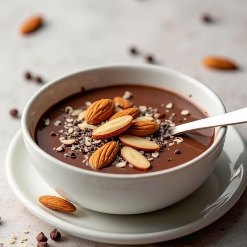 Silky Chocolate Protein Pudding with Almonds