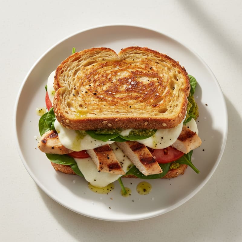 Golden Grilled Chicken Mozzarella Panini