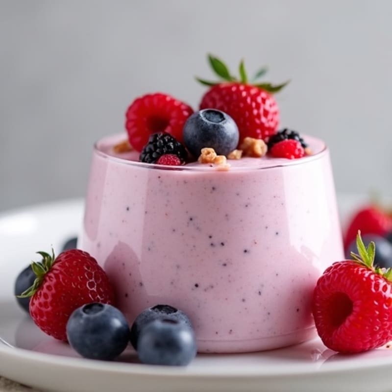 Creamy Greek Yogurt Protein Mousse with Mixed Berries