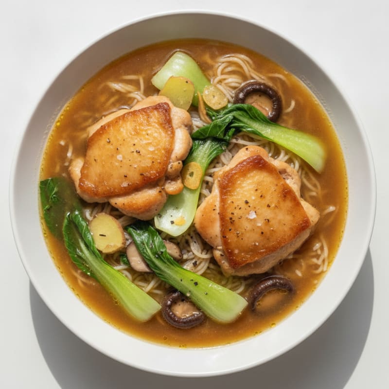 Ginger-Infused Chicken and Rice Ramen Bowl