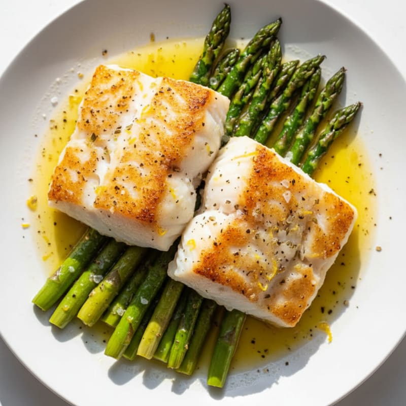 Lemon Herb Baked Cod with Asparagus