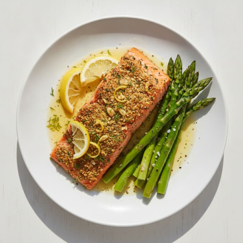 Baked Lemon Herb Salmon with Asparagus