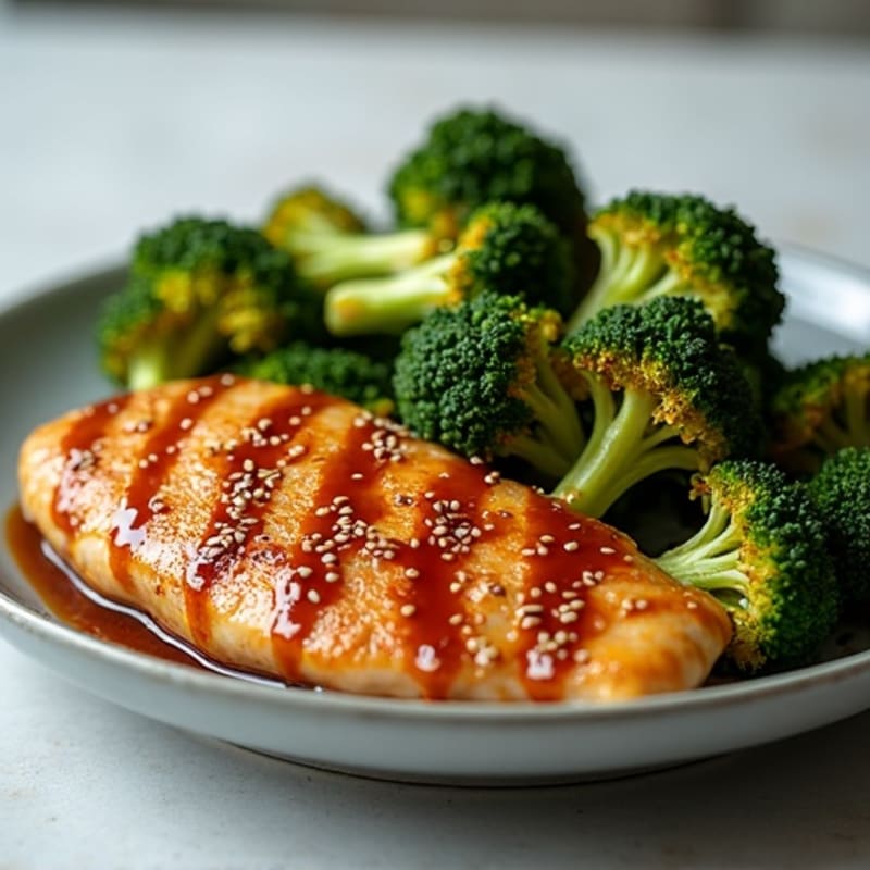 Pan-Seared Teriyaki Chicken with Crispy Roasted Broccoli