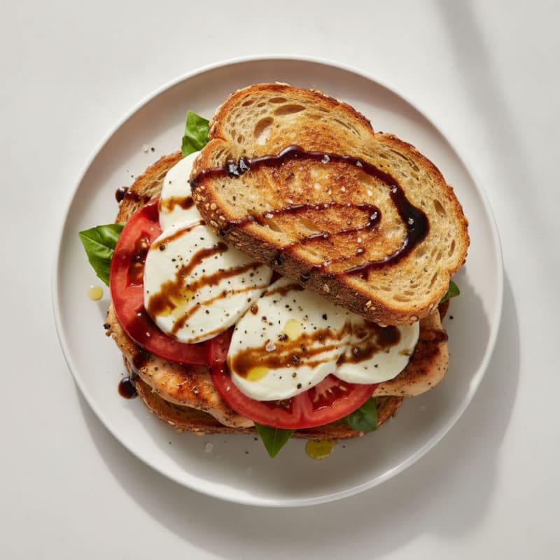 Grilled Caprese Chicken Sandwich with Balsamic Glaze