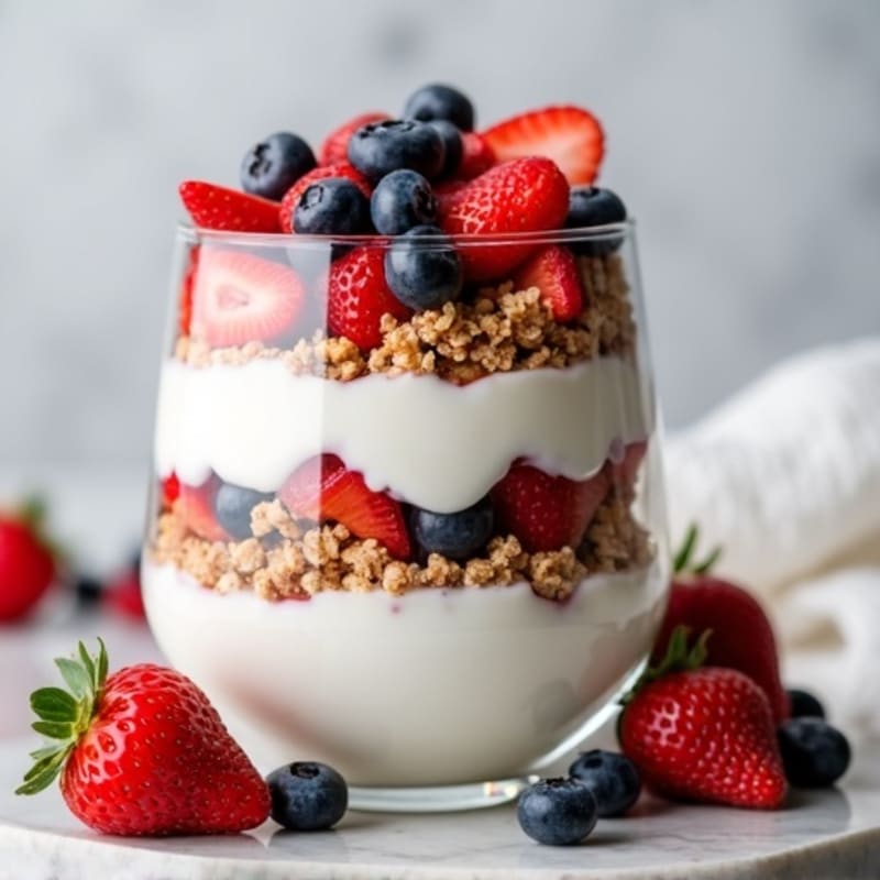 Greek Yogurt Protein Parfait with Mixed Berries