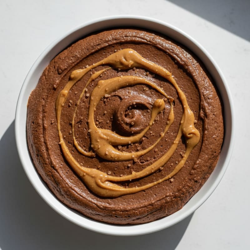 Chocolate Protein Mousse with Peanut Butter Swirl