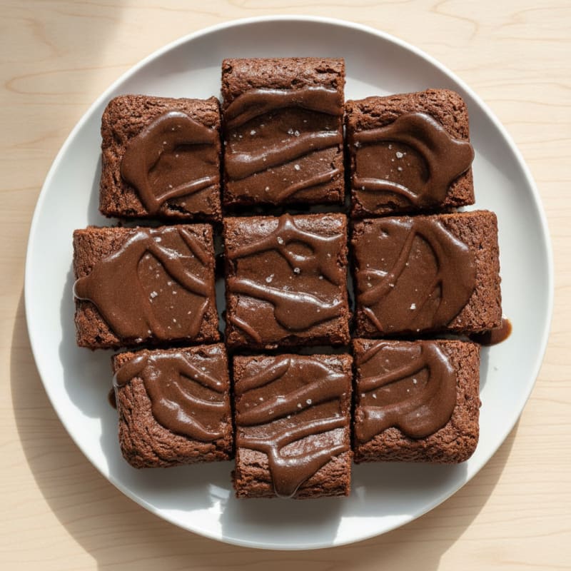 Fudgy Avocado Brownies with Carob Glaze