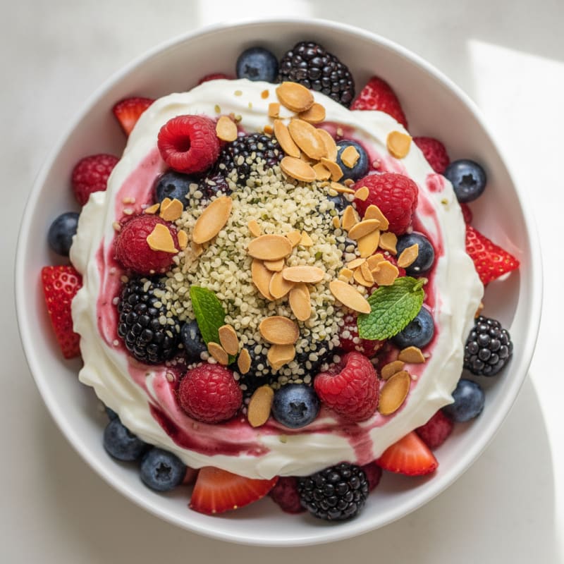 Creamy Greek Yogurt Protein Parfait with Mixed Berries