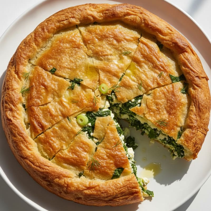 High-Protein Greek Spanakopita Pie