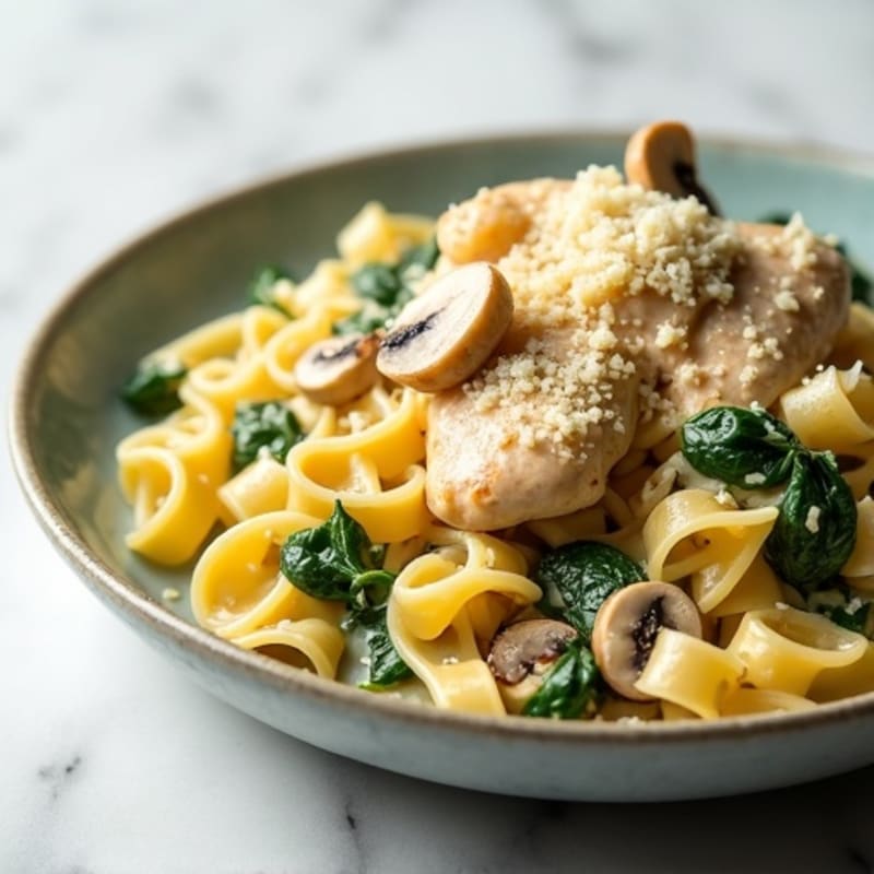 Healthy Creamy Chicken Alfredo Pasta