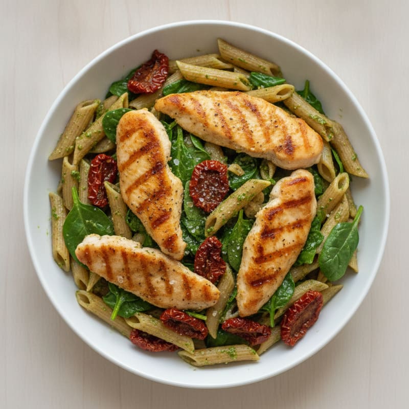 Pesto Chicken with Sundried Tomato Pasta