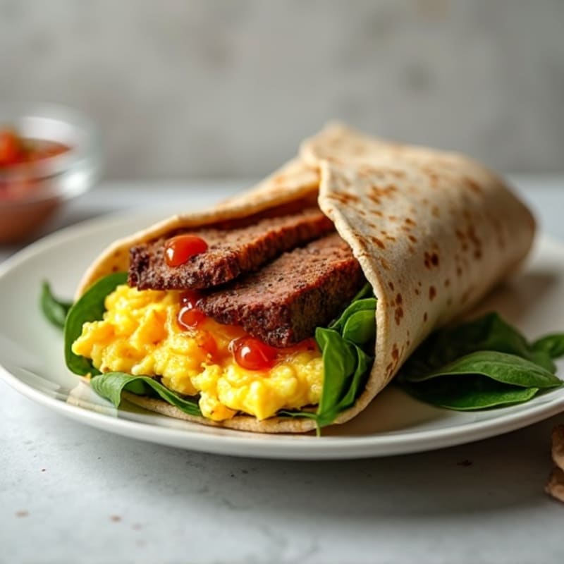 Hearty Steak and Scrambled Egg Breakfast Wrap