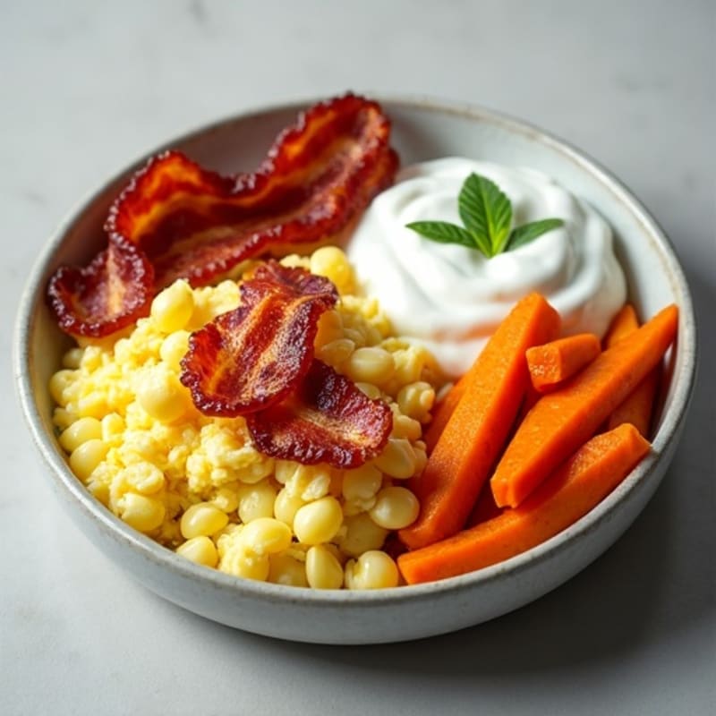 Crispy Bacon and Egg Scramble with Greek Yogurt