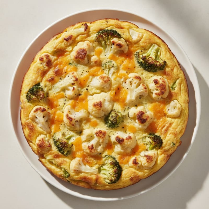 Baked Cheddar and White Broccoli Frittata