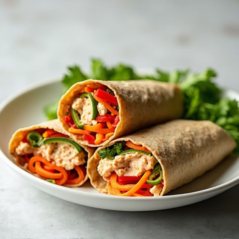 Spicy Tuna and Crunchy Vegetable Wraps