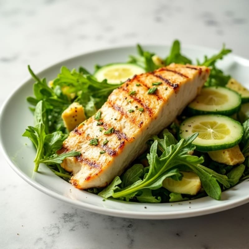 Grilled Chicken and Cucumber Salad with Lemon Vinaigrette