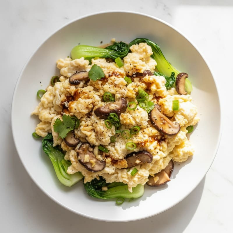 Asian-Inspired Herb and Mushroom Egg White Scramble