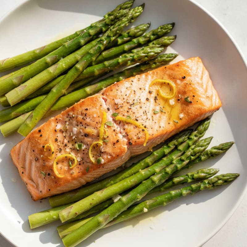 Lemon Herb Grilled Salmon with Asparagus
