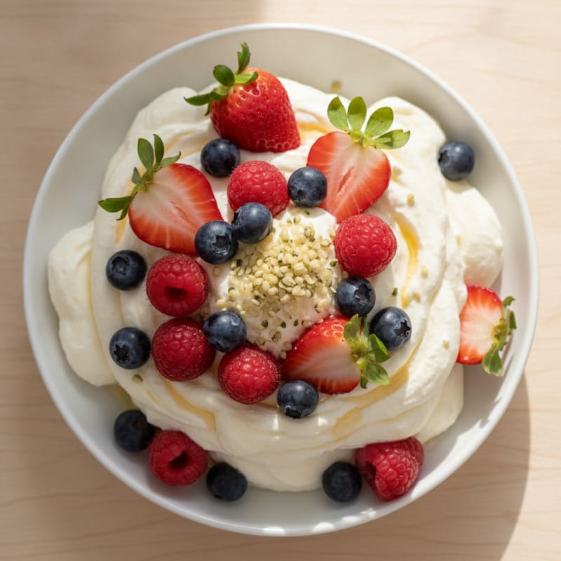 Greek Yogurt Protein Mousse with Mixed Berries