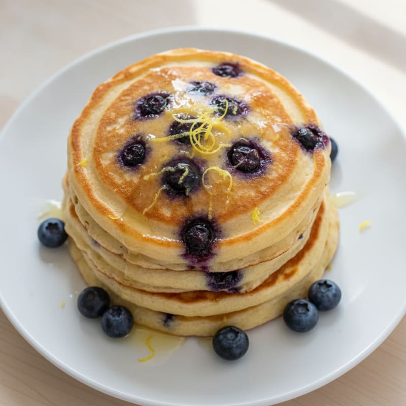 Blueberry Ricotta Pancakes with Lemon Zest