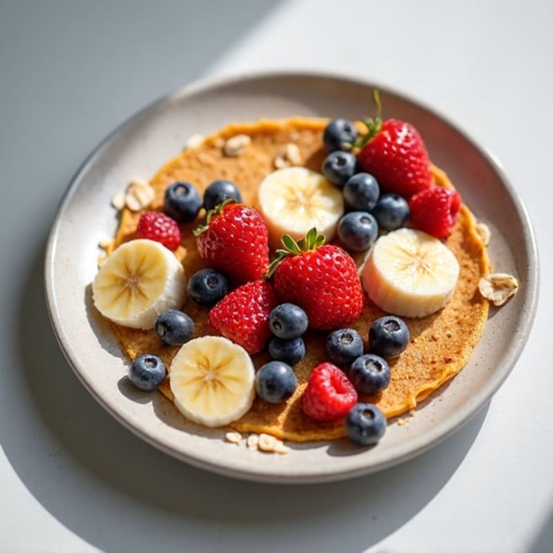 Fresh Berry and Banana Protein Crepes