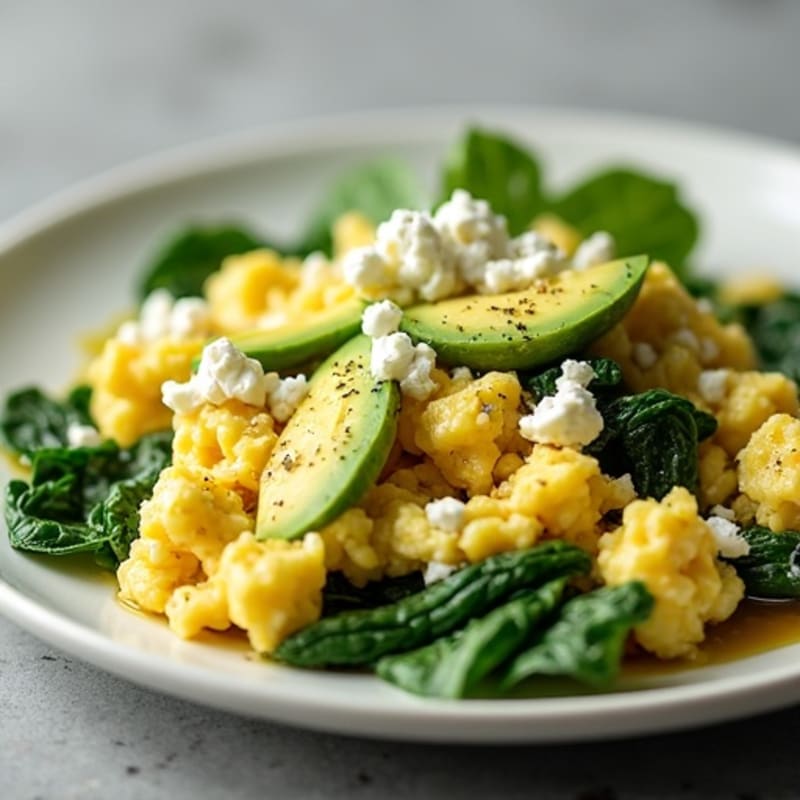 Egg White Scramble with Spinach and Feta
