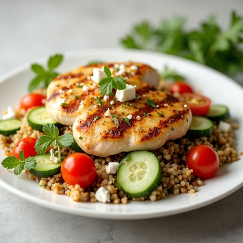 Grilled Chicken and Quinoa Salad with Crunchy Vegetables