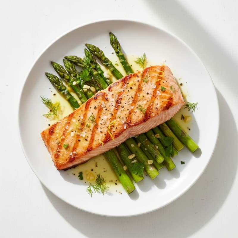 Lemon Herb Grilled Salmon with Asparagus