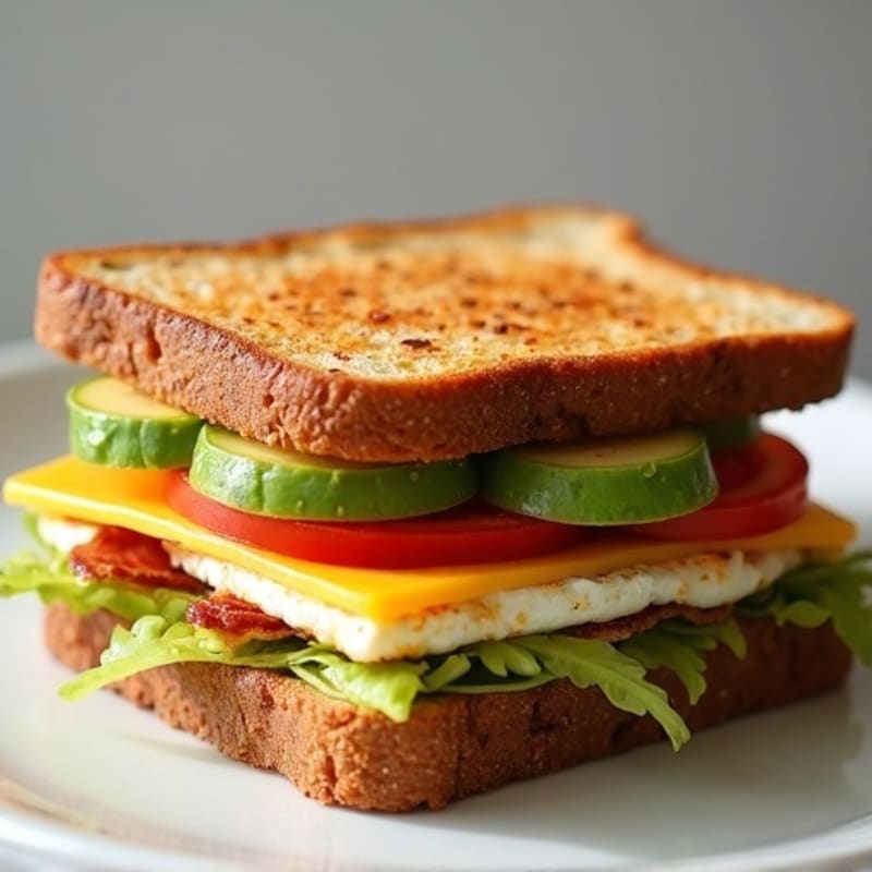Avocado, Crispy Bacon, and Fresh Tomato Toasted Sandwich
