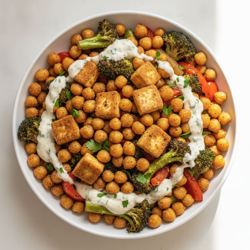 Roasted Vegetable and Chickpea Bowl