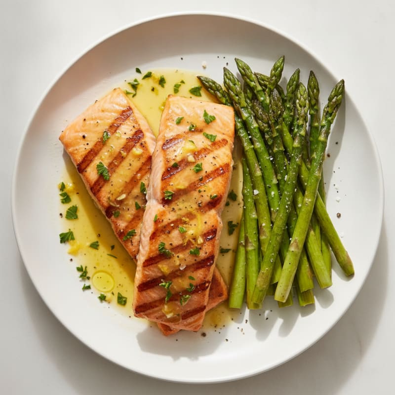 Lemon Herb Grilled Salmon with Asparagus