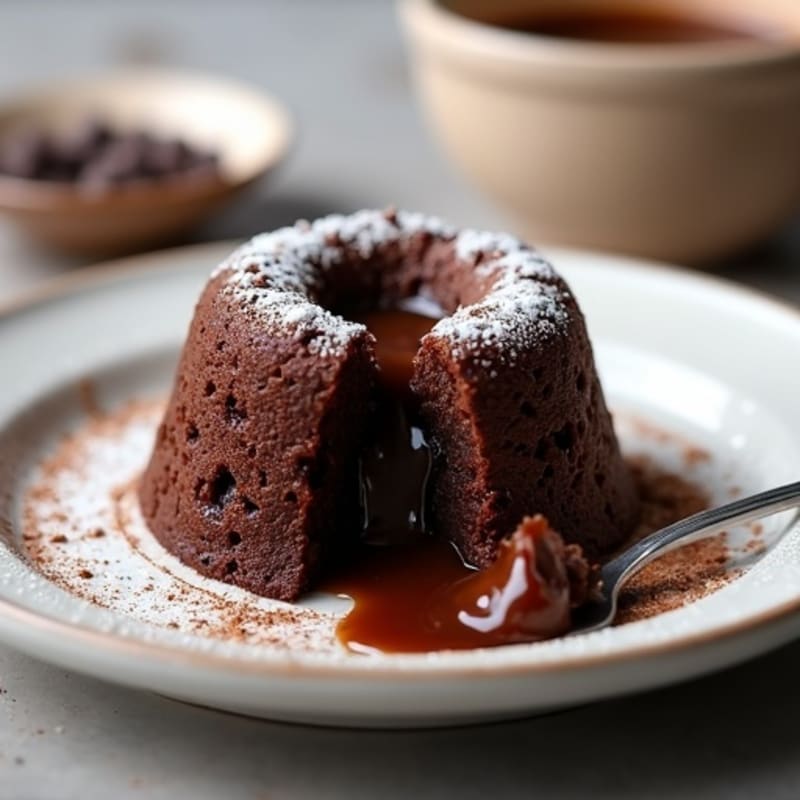 Healthy Single-Serving Dark Chocolate Molten Cake