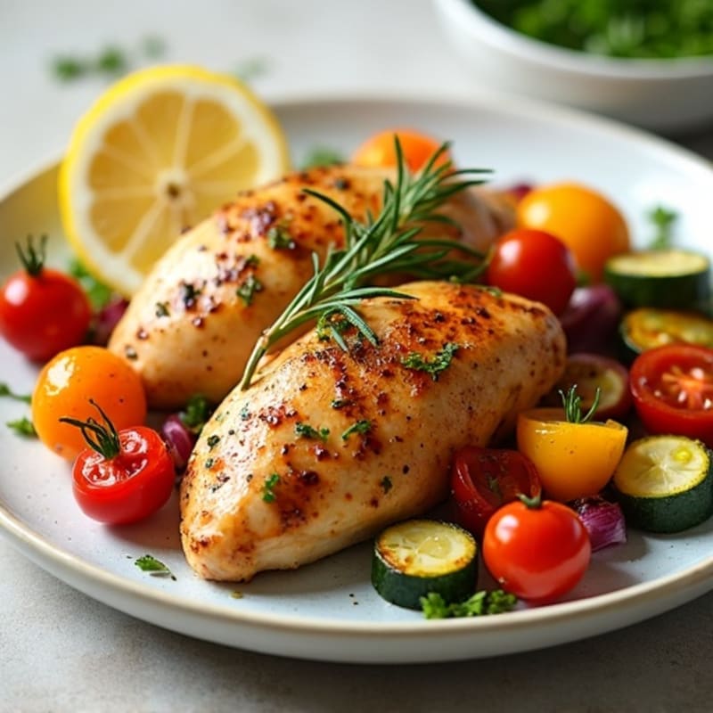 Lemon Herb Roasted Chicken with Roasted Vegetables