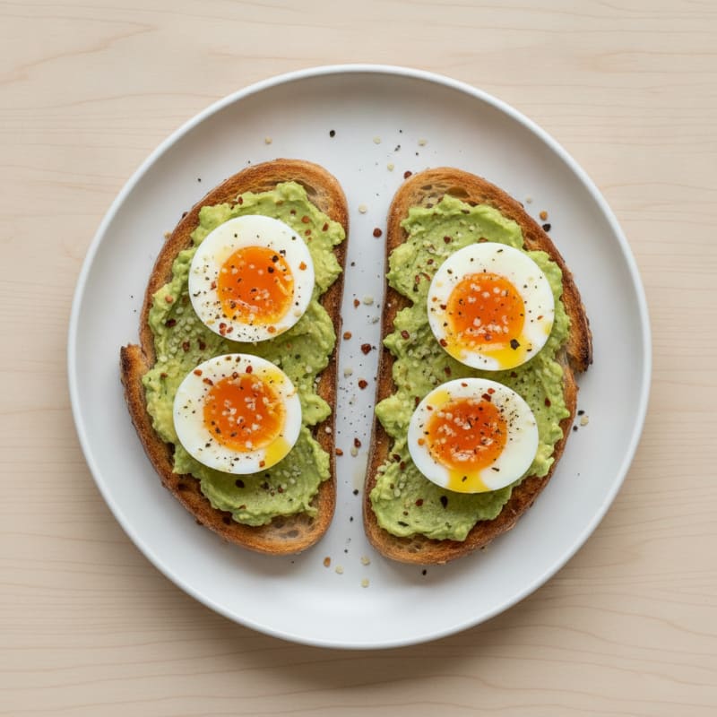 Avocado Sourdough Toast with Jammy Eggs