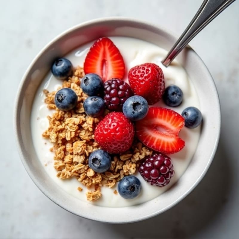 Protein-Packed Berry Crunch Greek Yogurt Bowl