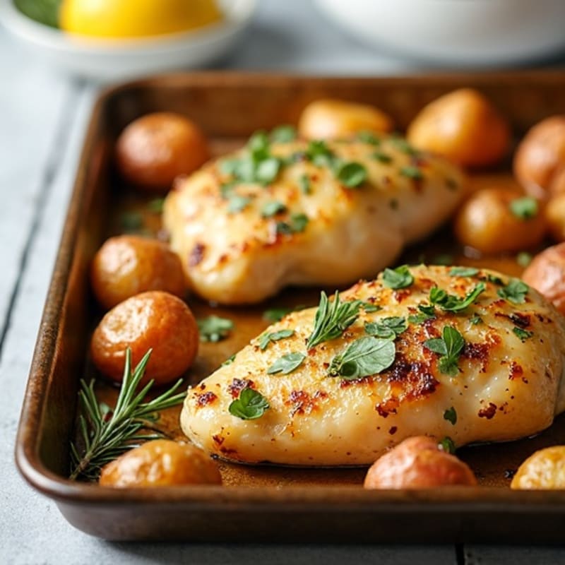 Sheet Pan Lemon Herb Chicken with Crispy Roasted Potatoes