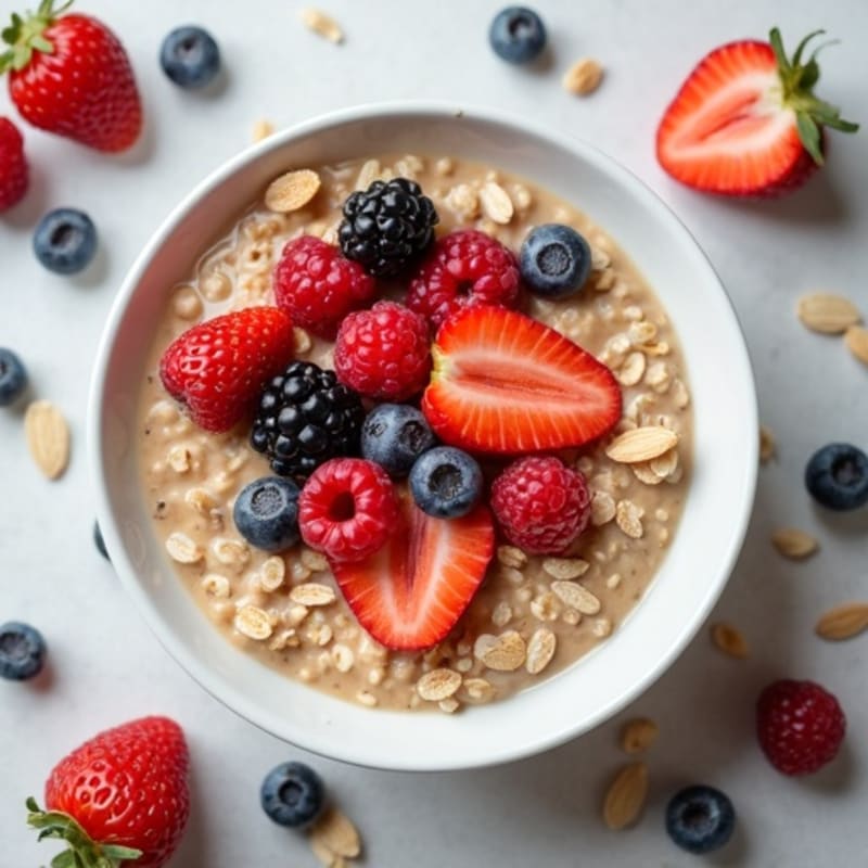 Creamy Almond Butter Berry Oatmeal