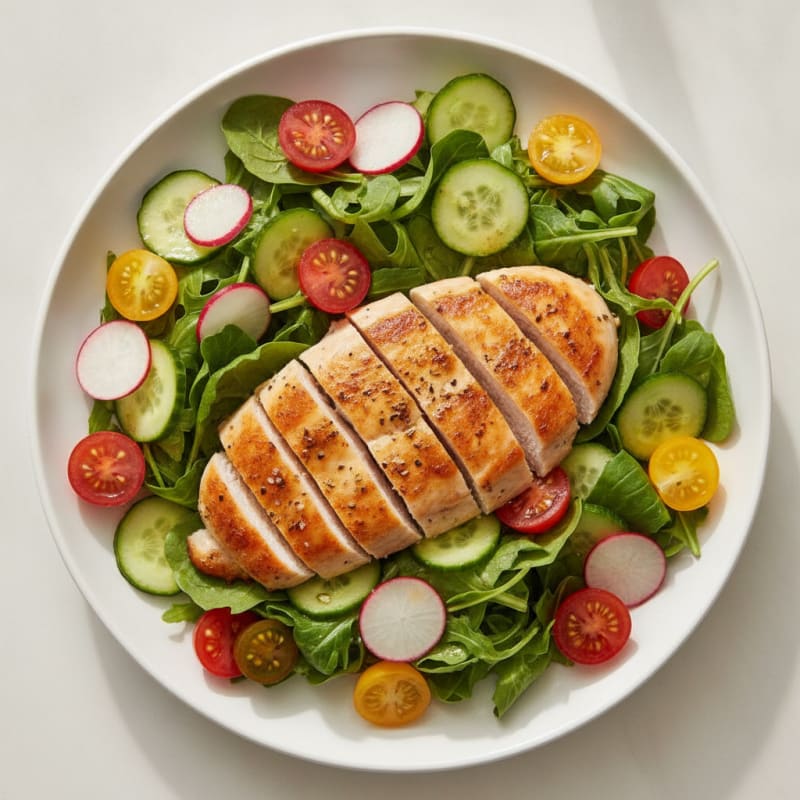 Pan-Seared Chicken with Garden Greens