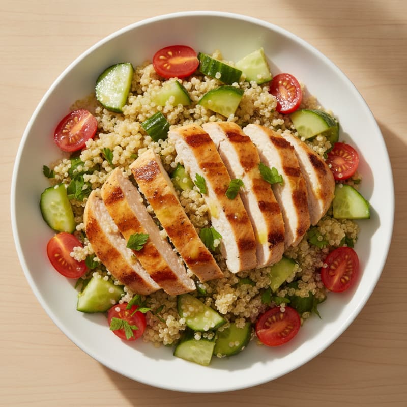 Grilled Chicken and Quinoa Salad with Lemon Vinaigrette