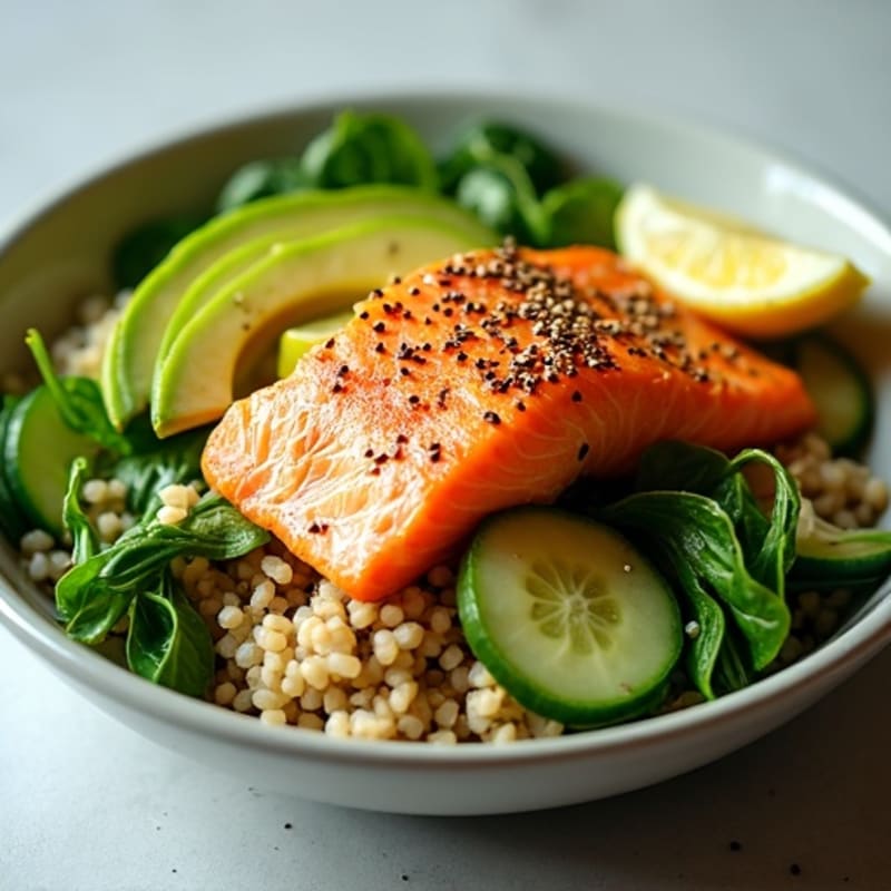 Fresh Salmon Rice Bowl with Creamy Avocado