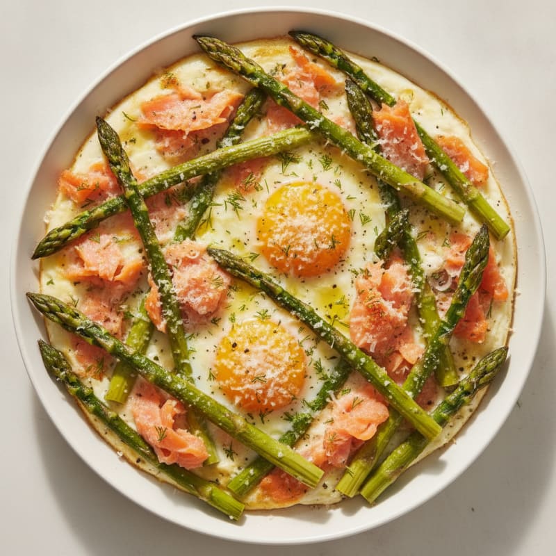 Baked Eggs with Roasted Asparagus
